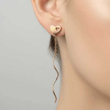 گوشواره کرلی طرح قلب